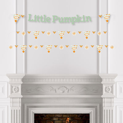 Little Pumpkin - Fall Birthday Party or Baby Shower Letter Banner Decoration - 36 Banner Cutouts and Little Pumpkin Banner Letters