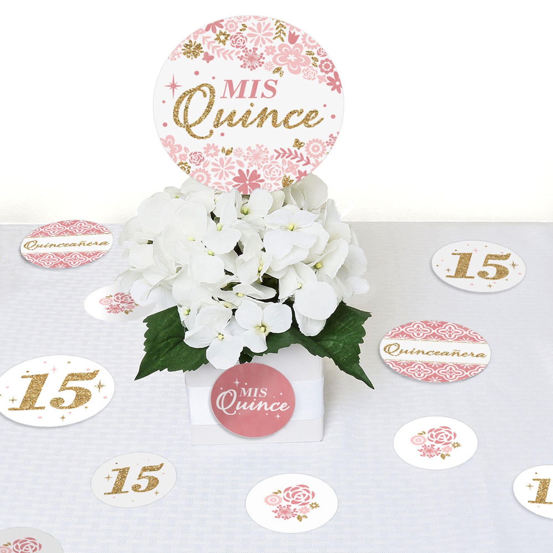 Mis Quince Anos - Quinceanera Sweet 15 Birthday Party Giant Circle Confetti  - Party Decorations - Large Confetti 27 Count