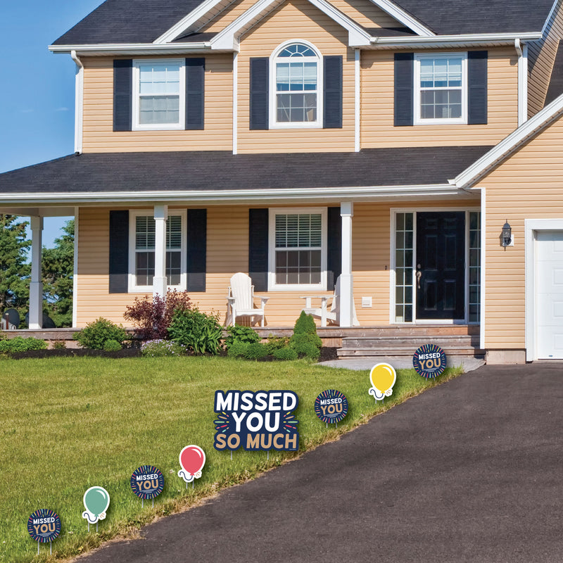 Miss You - Yard Sign and Outdoor Lawn Decorations - Welcome Back Yard Signs - Set of 8