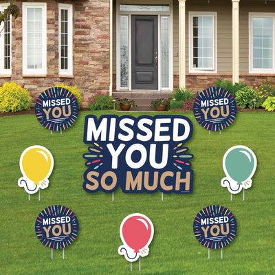 Miss You - Yard Sign and Outdoor Lawn Decorations - Welcome Back Yard Signs - Set of 8