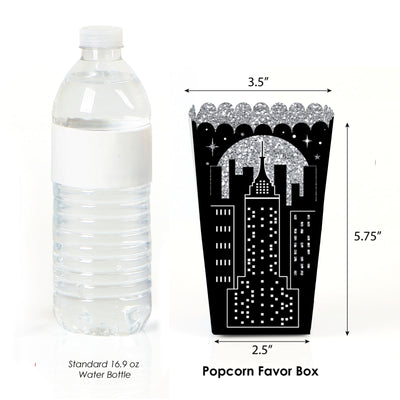 Nighttime City Skyline - New York Party Favor Popcorn Treat Boxes - Set of 12