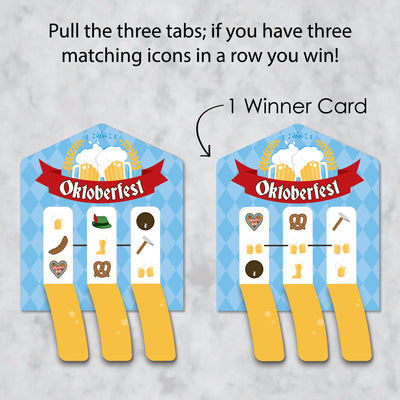 Oktoberfest - German Beer Festival Game Pickle Cards - Pull Tabs 3-in-a-Row - Set of 12