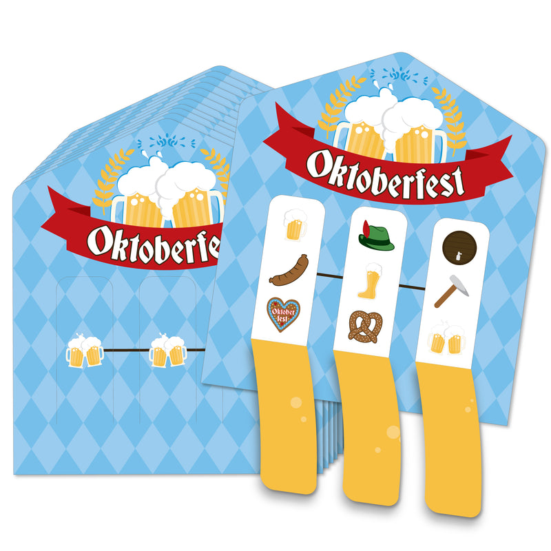 Oktoberfest - German Beer Festival Game Pickle Cards - Pull Tabs 3-in-a-Row - Set of 12