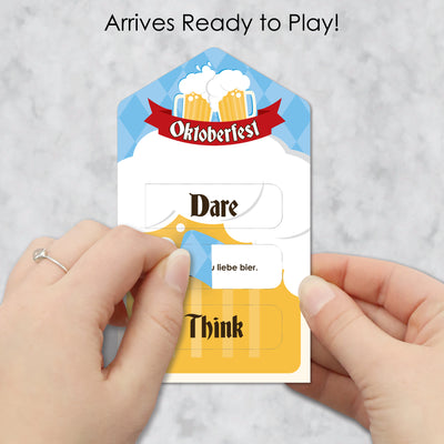 Oktoberfest - German Beer Festival Game Pickle Cards - Dare, Drink, Think Pull Tabs - Set of 12