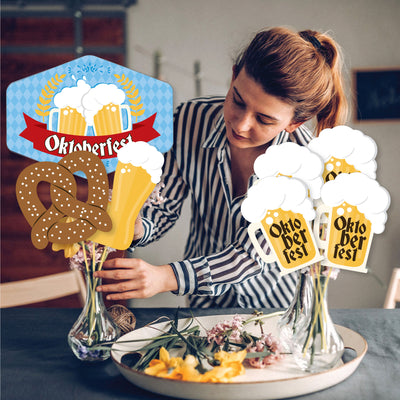 Oktoberfest - German Beer Festival Centerpiece Sticks - Showstopper Table Toppers - 35 Pieces