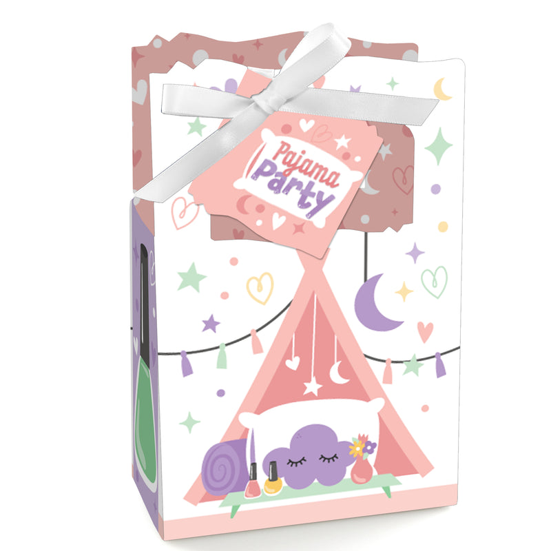 Pajama Slumber Party - Girls Sleepover Birthday Party Favor Boxes - Set of 12