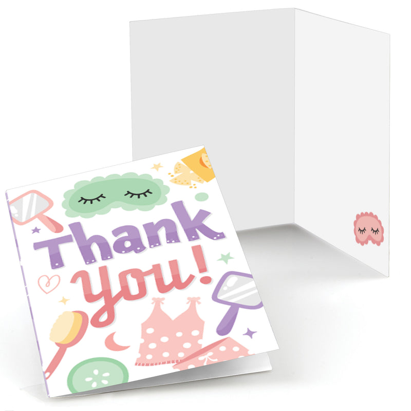 Pajama Slumber Party - Girls Sleepover Birthday Party Thank You Cards (8 count)