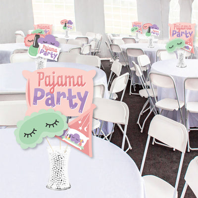 Pajama Slumber Party - Girls Sleepover Birthday Party Centerpiece Sticks - Showstopper Table Toppers - 35 Pieces