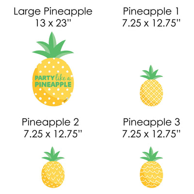 Tropical Pineapple - Yard Sign and Outdoor Lawn Decorations - Summer Party Yard Signs - Set of 8