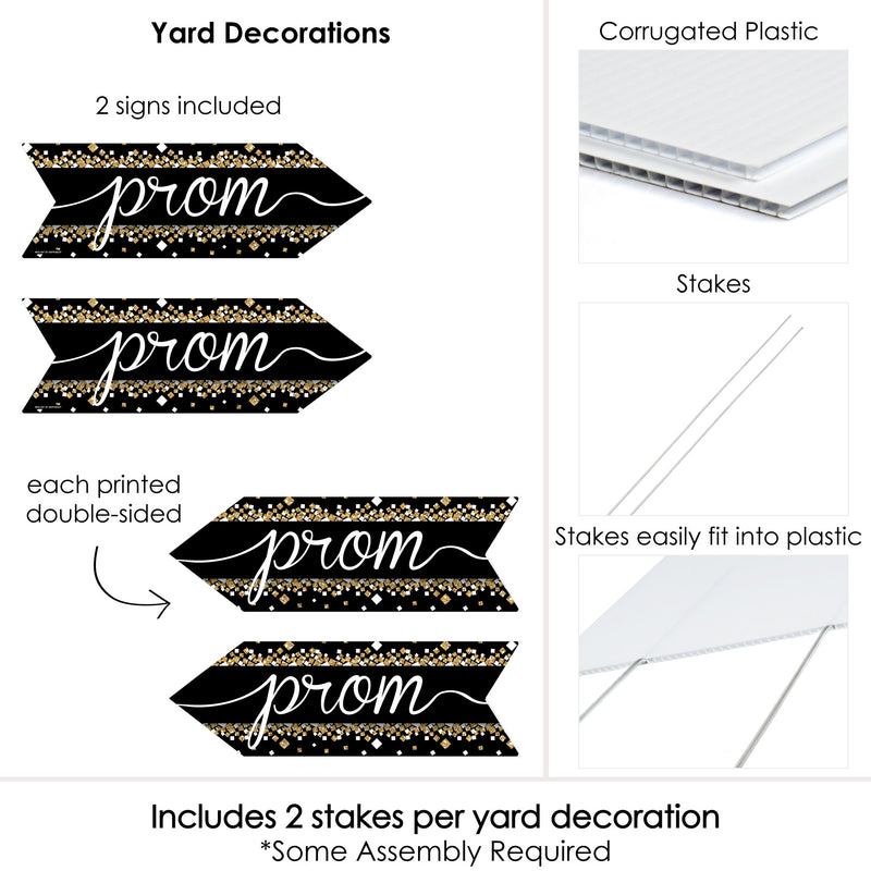 Prom - Prom Night Party Sign Arrow - Double Sided Directional Yard Signs - Set of 2