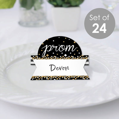 Prom - Prom Night Party Tent Buffet Card - Table Setting Name Place Cards - Set of 24