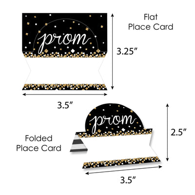 Prom - Prom Night Party Tent Buffet Card - Table Setting Name Place Cards - Set of 24