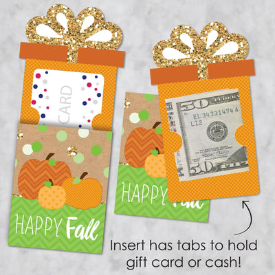 Pumpkin Patch - Fall, Halloween or Thanksgiving Party Money and Gift Card Sleeves - Nifty Gifty Card Holders - Set of 8