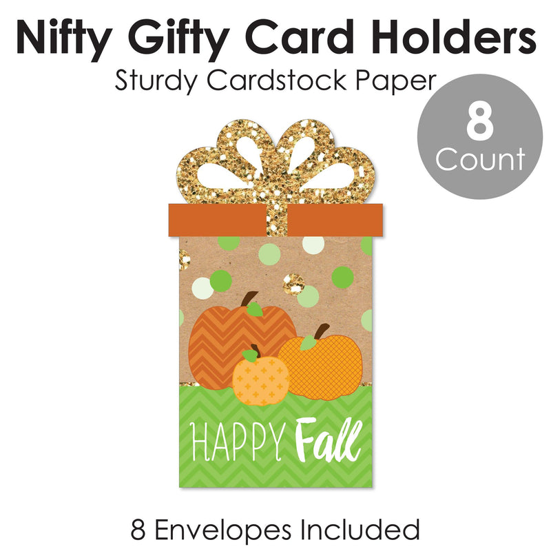 Pumpkin Patch - Fall, Halloween or Thanksgiving Party Money and Gift Card Sleeves - Nifty Gifty Card Holders - Set of 8