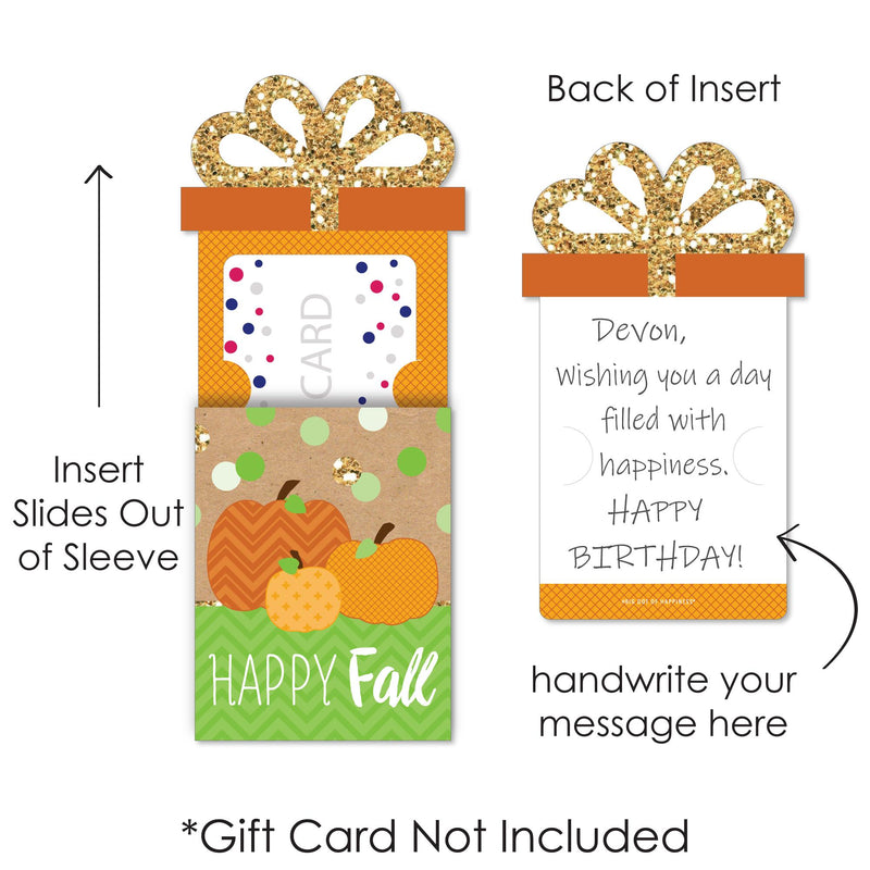 Pumpkin Patch - Fall, Halloween or Thanksgiving Party Money and Gift Card Sleeves - Nifty Gifty Card Holders - Set of 8