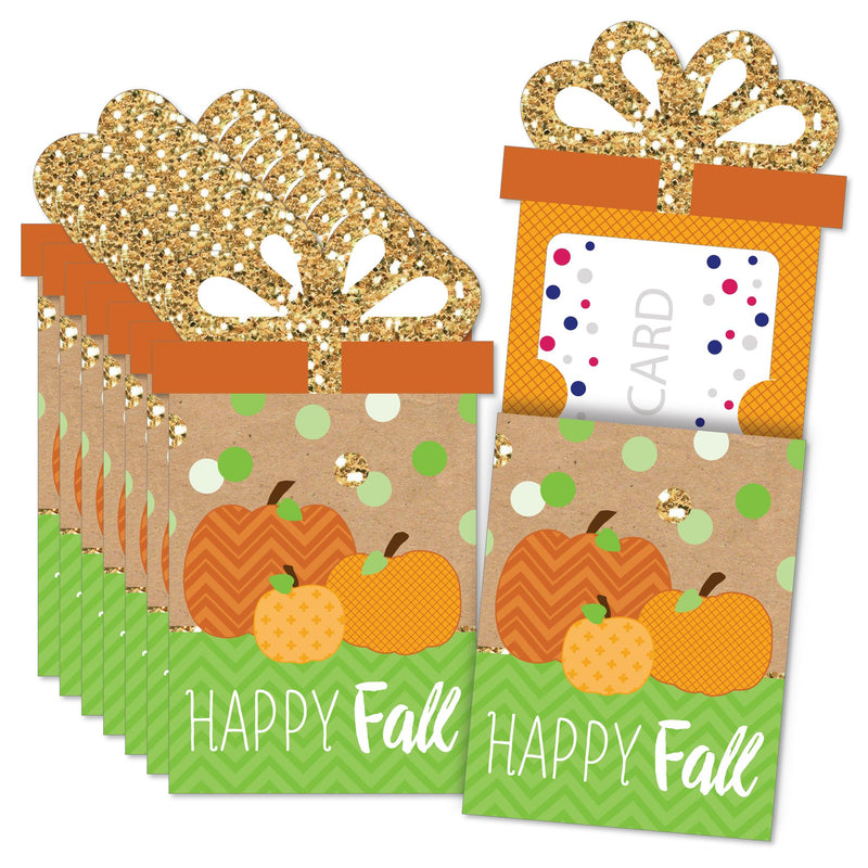 Pumpkin Patch - Fall, Halloween or Thanksgiving Party Money and Gift Card Sleeves - Nifty Gifty Card Holders - Set of 8