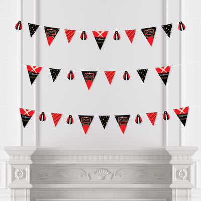 Red Carpet Hollywood - DIY Movie Night Party Pennant Garland Decoration - Triangle Banner - 30 Pieces