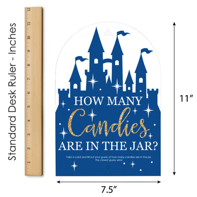 Royal Prince Charming - How Many Candies Baby Shower or Birthday Party Game - 1 Stand and 40 Cards - Candy Guessing Game