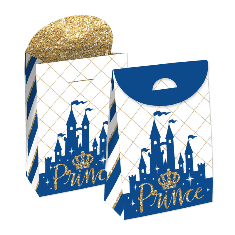 Royal Prince Charming - Baby Shower or Birthday Gift Favor Bags - Party Goodie Boxes - Set of 12