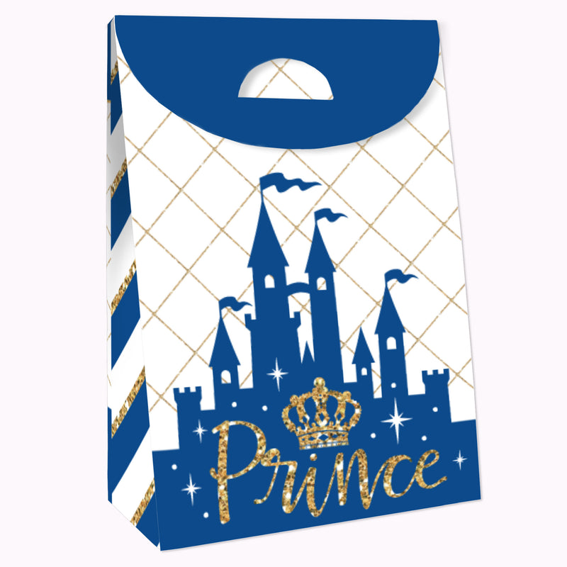 Royal Prince Charming - Baby Shower or Birthday Gift Favor Bags - Party Goodie Boxes - Set of 12