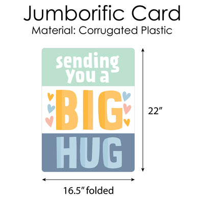 Sending You a Big Hug - Encouragement Thinking of you Giant Greeting Card - Big Shaped Jumborific Card - 16.5 x 22 inches