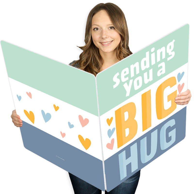 Sending You a Big Hug - Encouragement Thinking of you Giant Greeting Card - Big Shaped Jumborific Card - 16.5 x 22 inches