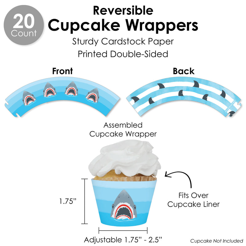 Shark Zone - Jawsome Shark Party or Birthday Party Favors and Cupcake Kit - Fabulous Favor Party Pack - 100 Pieces