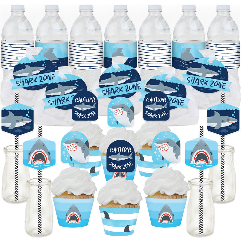 Shark Zone - Jawsome Shark Party or Birthday Party Favors and Cupcake Kit - Fabulous Favor Party Pack - 100 Pieces