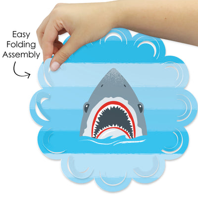 Shark Zone - Jawsome Shark Party or Birthday Party Round Table Decorations - Paper Chargers - Place Setting For 12