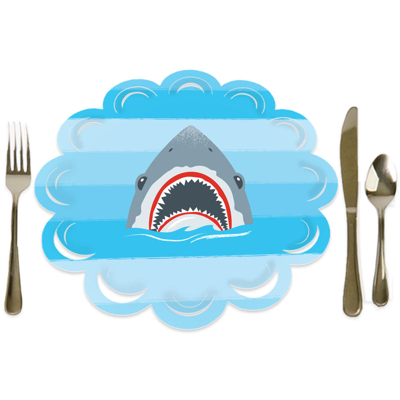 Shark Zone - Jawsome Shark Party or Birthday Party Round Table Decorations - Paper Chargers - Place Setting For 12