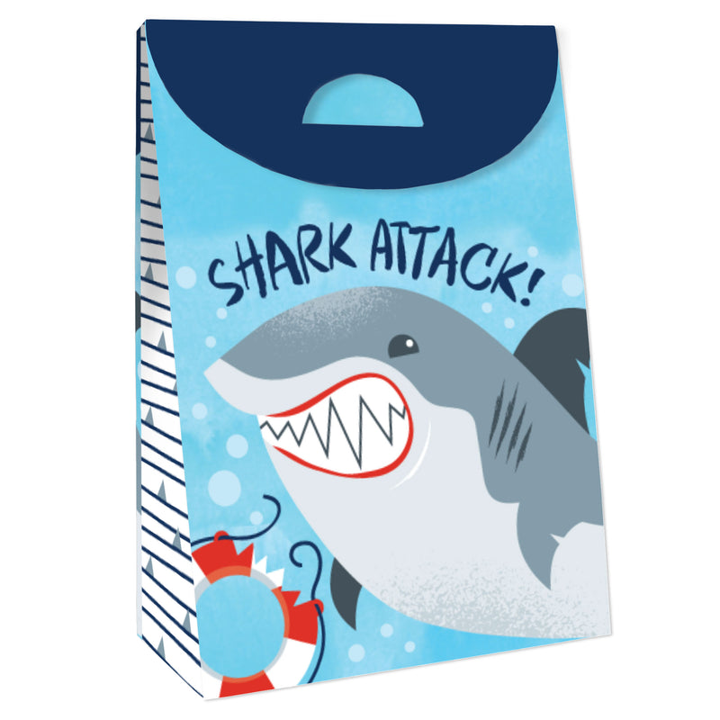 Shark Zone - Jawsome Shark Party or Birthday Gift Favor Bags - Party Goodie Boxes - Set of 12