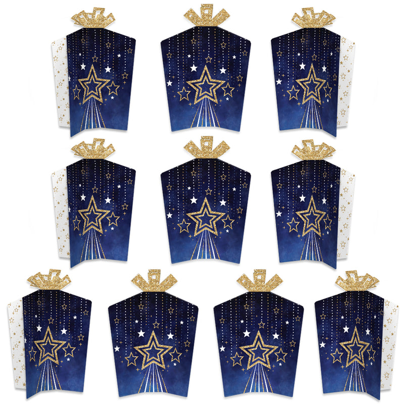 Starry Skies - Table Decorations - Gold Celestial Party Fold and Flare Centerpieces - 10 Count