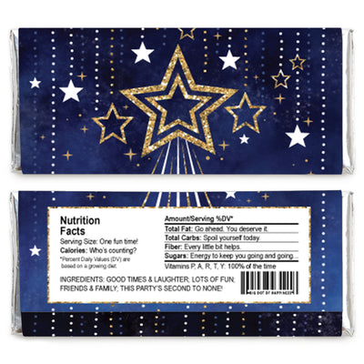 Starry Skies - Candy Bar Wrapper Gold Celestial Party Favors - Set of 24