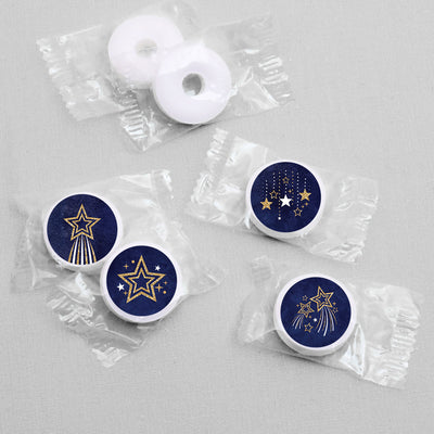 Starry Skies - Gold Celestial Party Round Candy Sticker Favors - Labels Fit Chocolate Candy (1 sheet of 108)