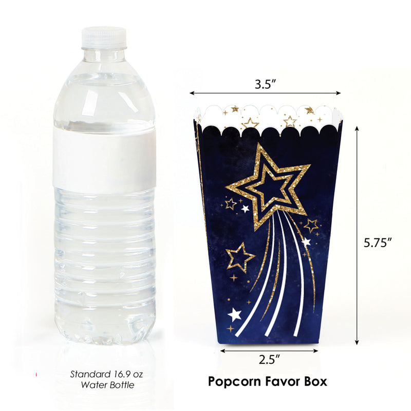 Starry Skies - Gold Celestial Party Favor Popcorn Treat Boxes - Set of 12