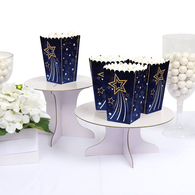 Starry Skies - Gold Celestial Party Favor Popcorn Treat Boxes - Set of 12