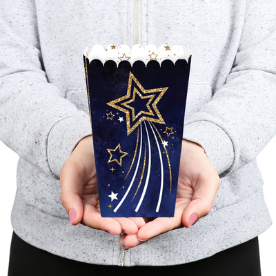 Starry Skies - Gold Celestial Party Favor Popcorn Treat Boxes - Set of 12