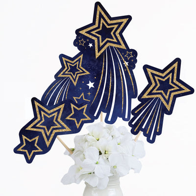 Starry Skies - Gold Celestial Party Centerpiece Sticks - Table Toppers - Set of 15