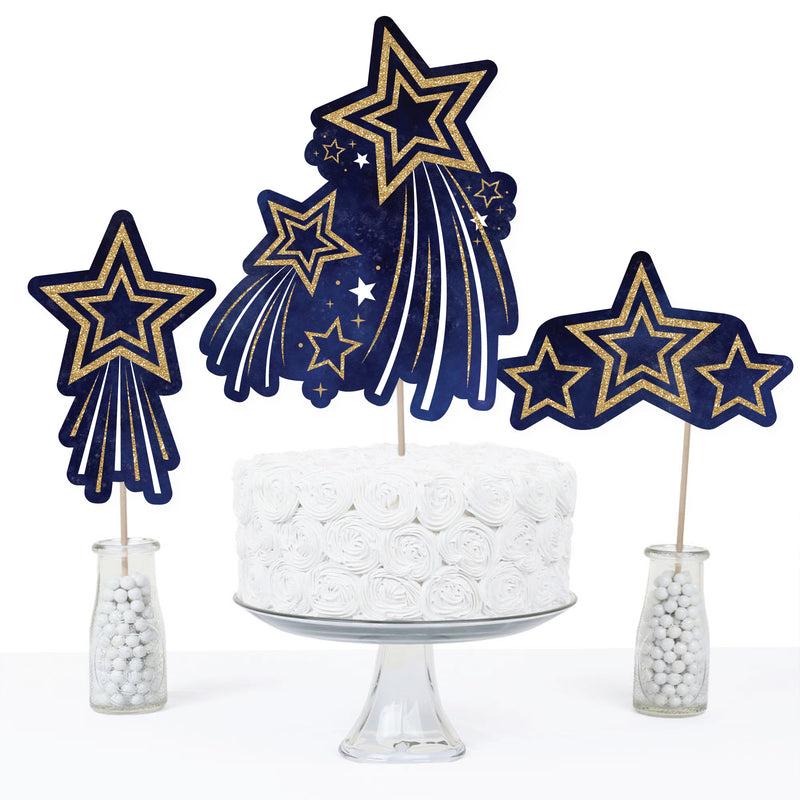 Starry Skies - Gold Celestial Party Centerpiece Sticks - Table Toppers - Set of 15