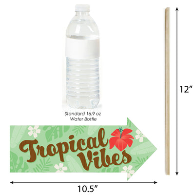 Funny Tropical Luau - Hawaiian Beach Party Photo Booth Props Kit - 10 Piece