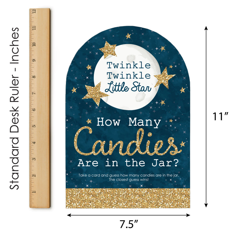 Twinkle Twinkle Little Star - How Many Candies Baby Shower or Birthday Party Game - 1 Stand and 40 Cards - Candy Guessing Game