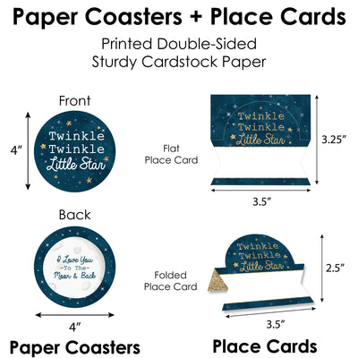 Twinkle Twinkle Little Star - Baby Shower or Birthday Party Paper Charger and Table Decorations - Chargerific Kit - Place Setting for 8