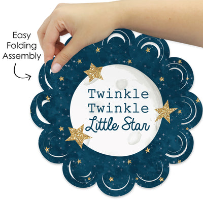 Twinkle Twinkle Little Star - Baby Shower or Birthday Party Round Table Decorations - Paper Chargers - Place Setting For 12