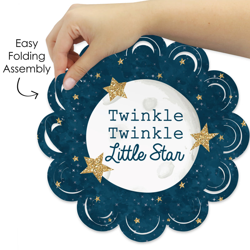 Twinkle Twinkle Little Star - Baby Shower or Birthday Party Round Table Decorations - Paper Chargers - Place Setting For 12