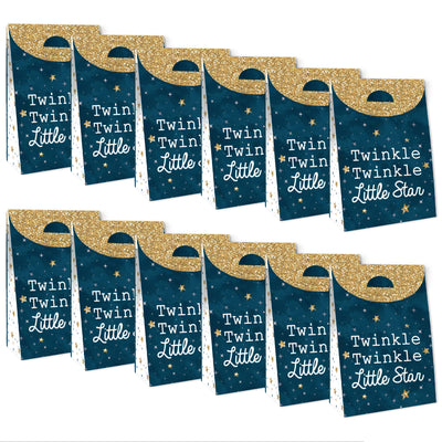 Twinkle Twinkle Little Star - Baby Shower or Birthday Gift Favor Bags - Party Goodie Boxes - Set of 12