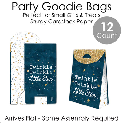 Twinkle Twinkle Little Star - Baby Shower or Birthday Gift Favor Bags - Party Goodie Boxes - Set of 12