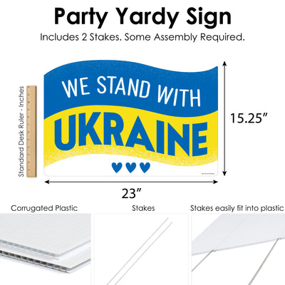 We Stand with Ukraine - Pray For Ukraine Yard Sign Lawn Decorations - Party Yardy Sign