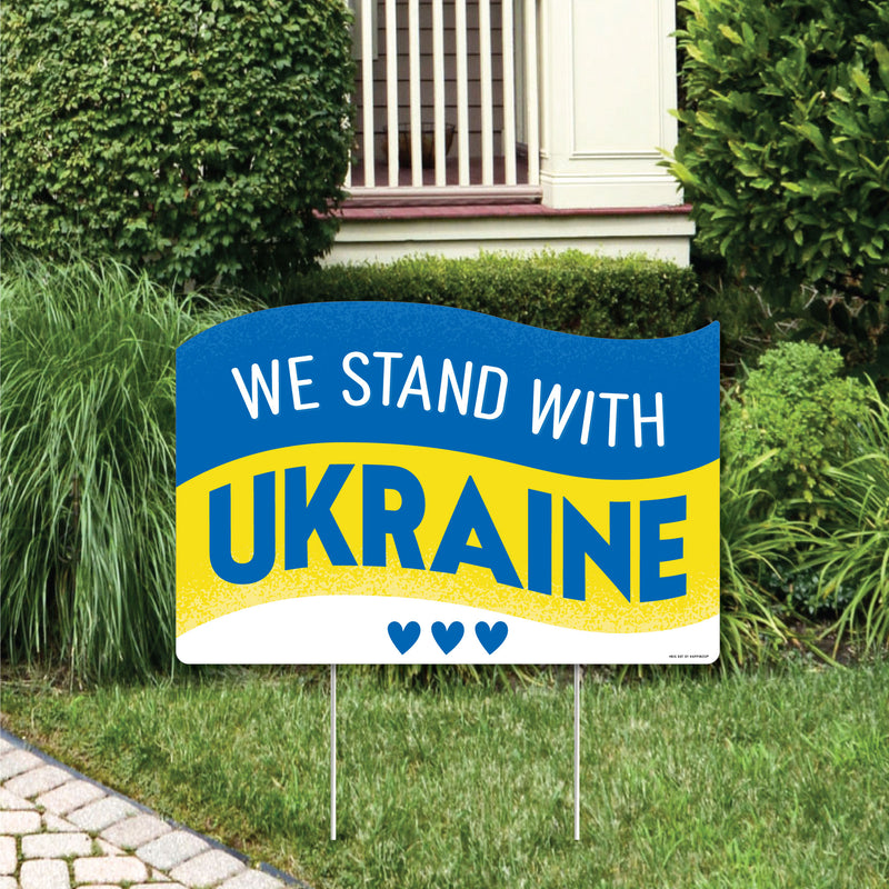 We Stand with Ukraine - Pray For Ukraine Yard Sign Lawn Decorations - Party Yardy Sign