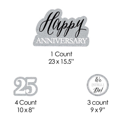 We Still Do - 25th Wedding Anniversary - Yard Sign & Outdoor Lawn Decorations - Anniversary Party Yard Signs - Set of 8