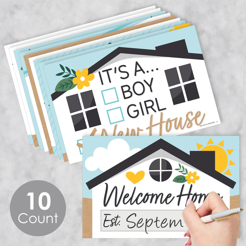 Welcome Home Housewarming - Photo Prop Signs - New Sweet Home Announcements - 10 Pieces